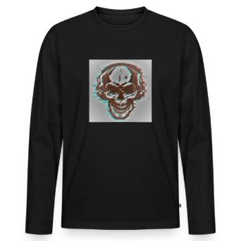 skull - Männer Premium Bio Langarmshirt - Schwarz - Vorne - Nico (187cm)