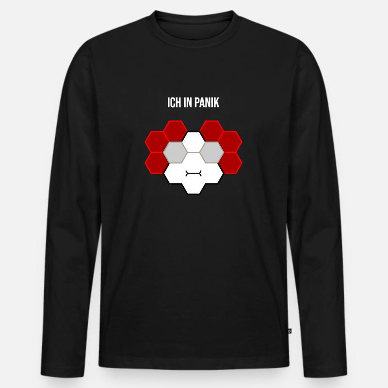 Ich in Panik - Männer Premium Bio Langarmshirt - Schwarz