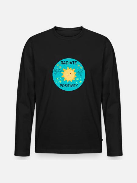 Radiate positivity - Men's Premium Organic Long Sleeve Shirt - black