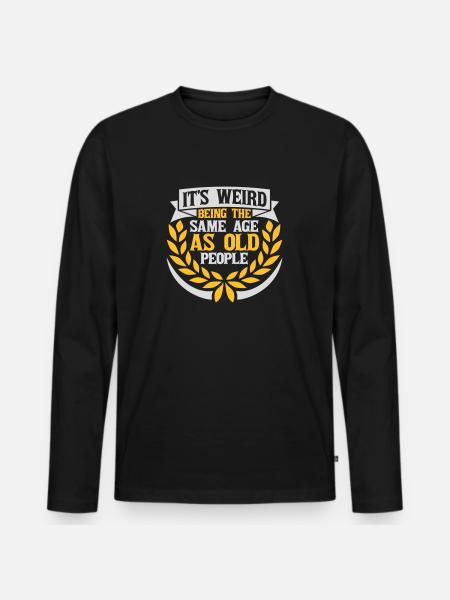 être âgé - T-shirt manches longues Premium bio Homme - noir