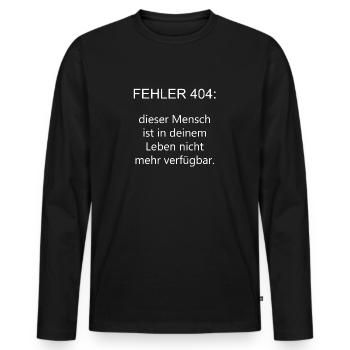 Fehler - Männer Premium Bio Langarmshirt - Schwarz - Vorne - Nico (187cm)