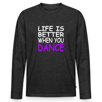 Dance - Men's Premium Organic Long Sleeve Shirt - heather anthracite - Front - Nico (187cm)