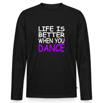 Danser - T-shirt manches longues Premium bio Homme - noir - Devant - Nico (187cm)