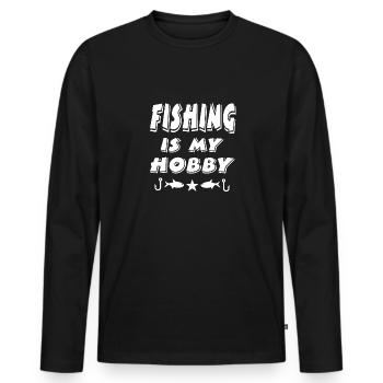Angling - Men's Premium Organic Long Sleeve Shirt - black - Front - Nico (187cm)