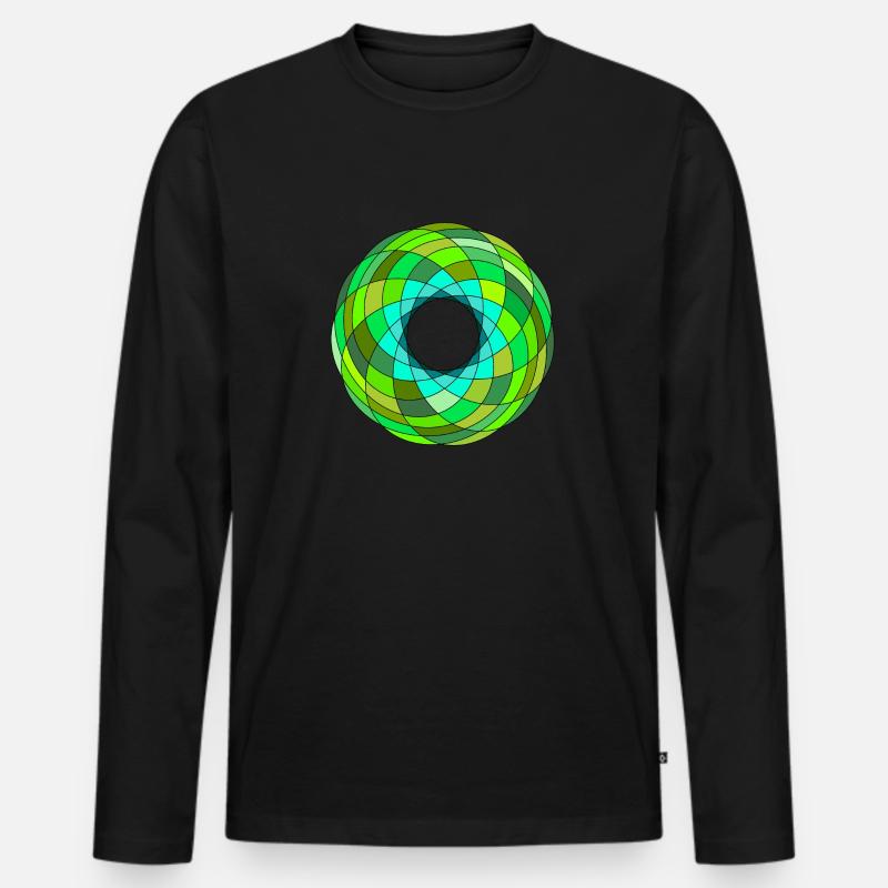 Green iris - Männer Premium Bio Langarmshirt - Schwarz