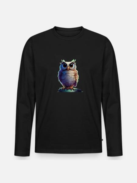 Magical owl - Men's Premium Organic Long Sleeve Shirt - black