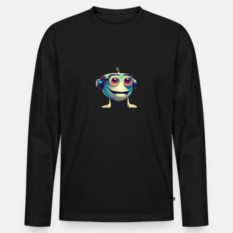 Good vibes Character Monster - Männer Premium Bio Langarmshirt - Schwarz