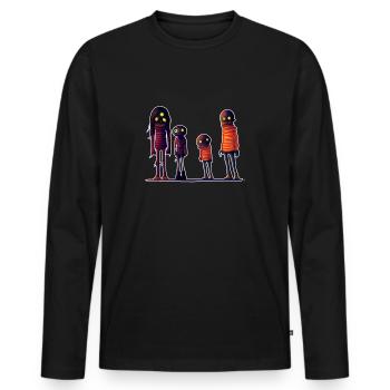 Halloween Familie - Männer Premium Bio Langarmshirt - Schwarz - Vorne - Nico (187cm)