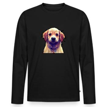 Golden Retriever Hund - Männer Premium Bio Langarmshirt - Schwarz - Vorne - Nico (187cm)
