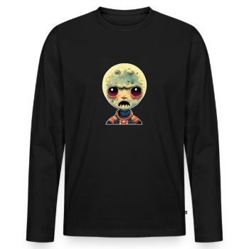 Space Zombie - Männer Premium Bio Langarmshirt - Schwarz - Vorne - Nico (187cm)