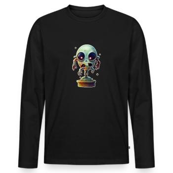 Creepy Zombie Monster - Men's Premium Organic Long Sleeve Shirt - black - Front - Nico (187cm)