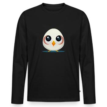 Osterei Kücken - Männer Premium Bio Langarmshirt - Schwarz - Vorne - Nico (187cm)