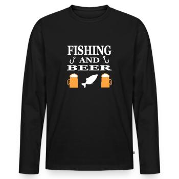 Angling - Men's Premium Organic Long Sleeve Shirt - black - Front - Nico (187cm)