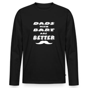 Barbe - T-shirt manches longues Premium bio Homme - noir - Devant - Nico (187cm)