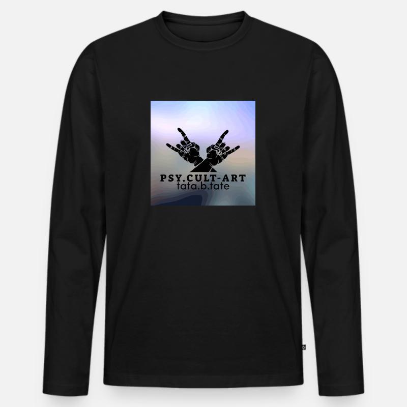 PSY.CULT-ART - Männer Premium Bio Langarmshirt - Schwarz