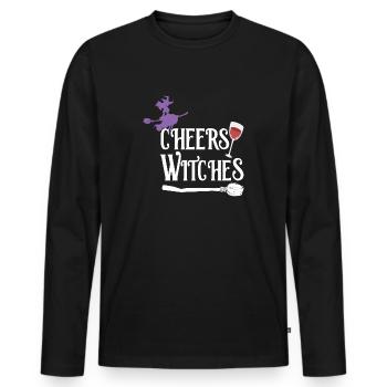Vive les sorcières - T-shirt manches longues Premium bio Homme - noir - Devant - Nico (187cm)