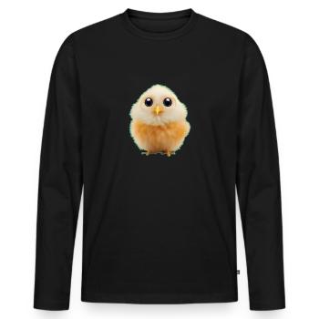 Poussins moelleux - T-shirt manches longues Premium bio Homme - noir - Devant - Nico (187cm)
