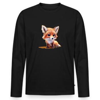 Renard mignon 4 - T-shirt manches longues Premium bio Homme - noir - Devant - Nico (187cm)