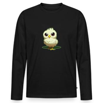 Manga Kücken - Männer Premium Bio Langarmshirt - Schwarz - Vorne - Nico (187cm)
