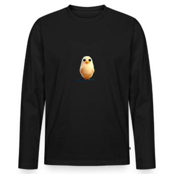 Baiser mignon - T-shirt manches longues Premium bio Homme - noir - Devant - Nico (187cm)