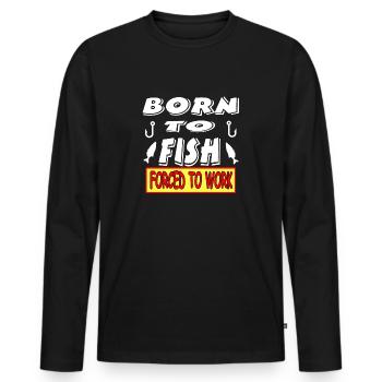 Angeln - Männer Premium Bio Langarmshirt - Schwarz - Vorne - Nico (187cm)