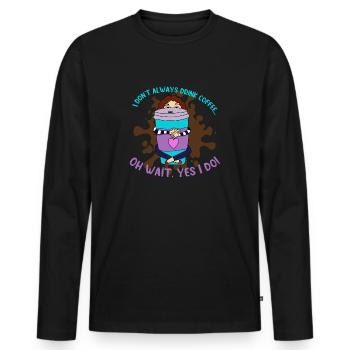 CoffeeLady - Men's Premium Organic Long Sleeve Shirt - black - Front - Nico (187cm)