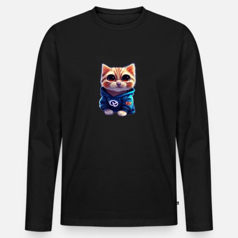 Bébé chat avec pull T-shirt manches longues Premium bio Homme