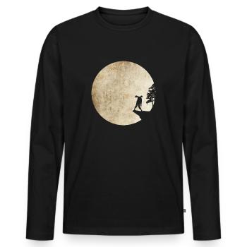 Zombie-Nacht - Männer Premium Bio Langarmshirt - Schwarz - Vorne - Nico (187cm)
