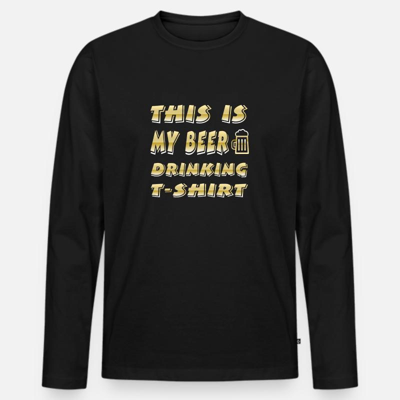 Bier - Männer Premium Bio Langarmshirt - Schwarz