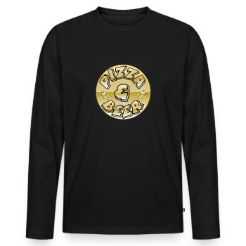 Pizza - Männer Premium Bio Langarmshirt - Schwarz - Vorne - Nico (187cm)