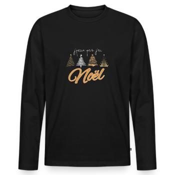 J'peux pas j'ai Noël - T-shirt manches longues Premium bio Homme - noir - Devant - Nico (187cm)