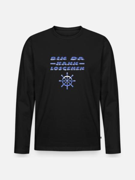 Segeln - Männer Premium Bio Langarmshirt - Schwarz