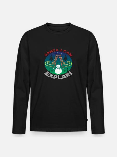 Santa i can Explain - Men's Premium Organic Long Sleeve Shirt - black