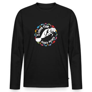 Ich liebe Manatees, die floaty potatoe - Männer Premium Bio Langarmshirt - Schwarz - Vorne - Nico (187cm)