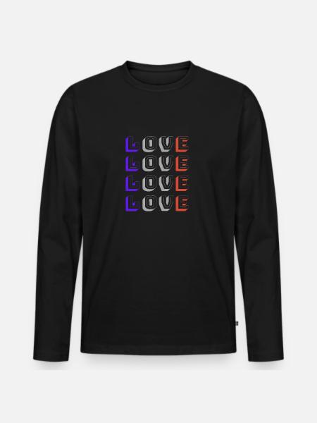 LOVE LOVE LOVE - T-shirt manches longues Premium bio Homme - noir