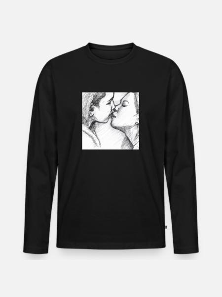 LGBT Queer kiss 🌈🌈 - Men's Premium Organic Long Sleeve Shirt - black