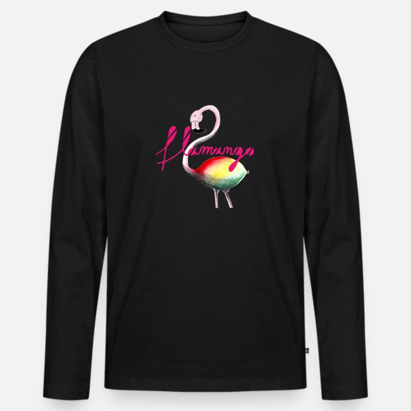 Flamango3 - Männer Premium Bio Langarmshirt - Schwarz