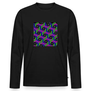 Geometry2 - Men's Premium Organic Long Sleeve Shirt - black - Front - Nico (187cm)