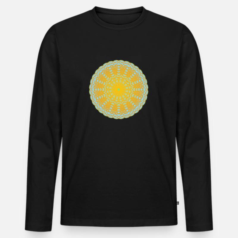 Mandala Himmelslicht - Männer Premium Bio Langarmshirt - Schwarz