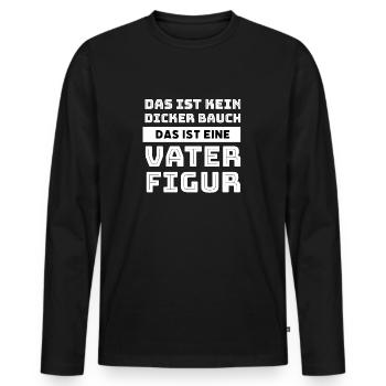 Dicker Bauch Vaterfigur lustiges T-Shirt Vater - Männer Premium Bio Langarmshirt - Schwarz - Vorne - Nico (187cm)