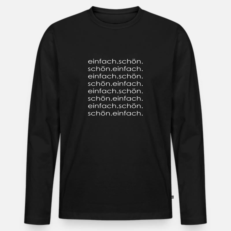 einfach - Männer Premium Bio Langarmshirt - Schwarz