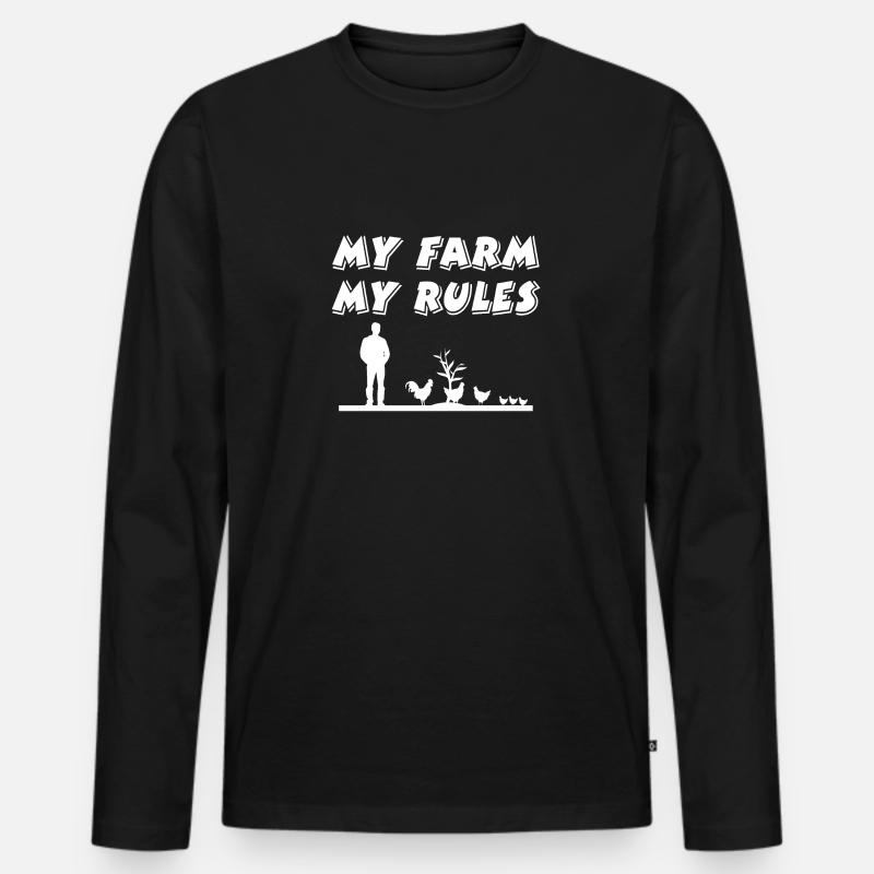 Bauernhof - Männer Premium Bio Langarmshirt - Schwarz