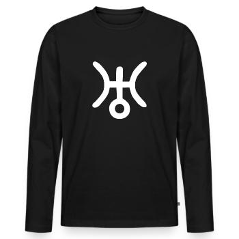 Astrological symbol Uranus, Aquarius - Men's Premium Organic Long Sleeve Shirt - black - Front - Nico (187cm)