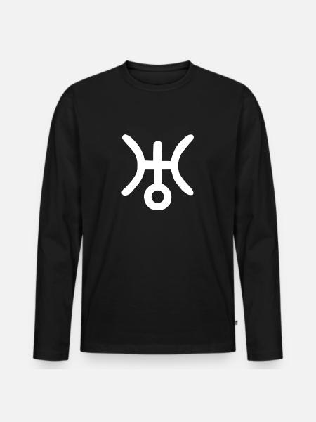 Astrological symbol Uranus, Aquarius - Men's Premium Organic Long Sleeve Shirt - black