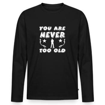 Golf - Männer Premium Bio Langarmshirt - Schwarz - Vorne - Nico (187cm)