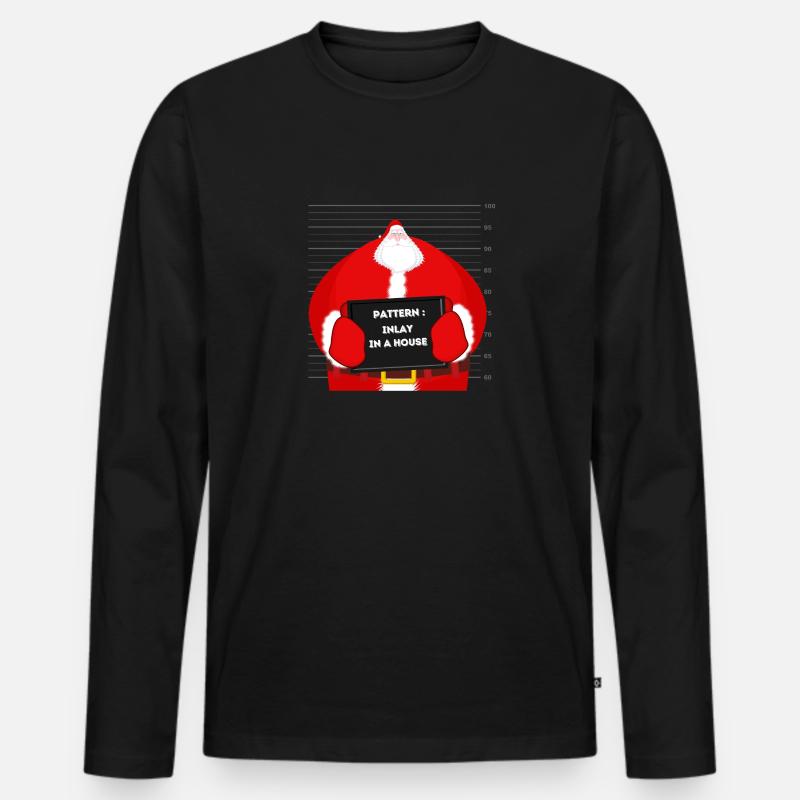 Der Weihnachtsmann ist ein Schläger - Männer Premium Bio Langarmshirt - Schwarz