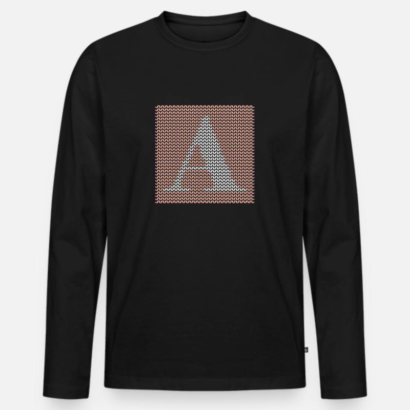 Garn Serif Buchstabe A Weiß - Männer Premium Bio Langarmshirt - Schwarz