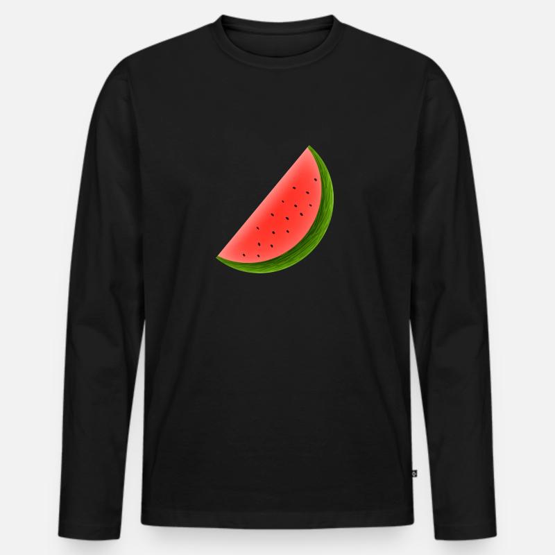 watermelon - Männer Premium Bio Langarmshirt - Schwarz