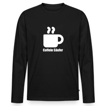 Coffein Säufer - Männer Premium Bio Langarmshirt - Schwarz - Vorne - Nico (187cm)
