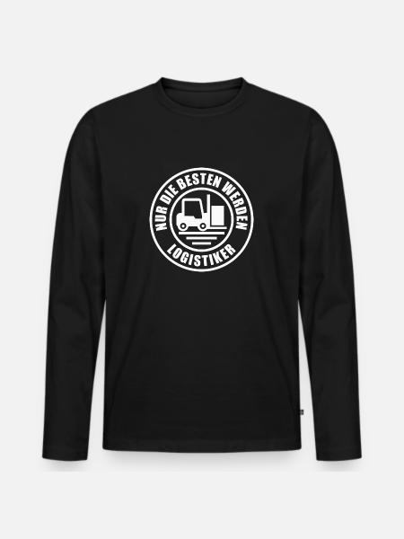Logistiker - Männer Premium Bio Langarmshirt - Schwarz